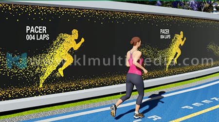 Interactive accompanying running wall