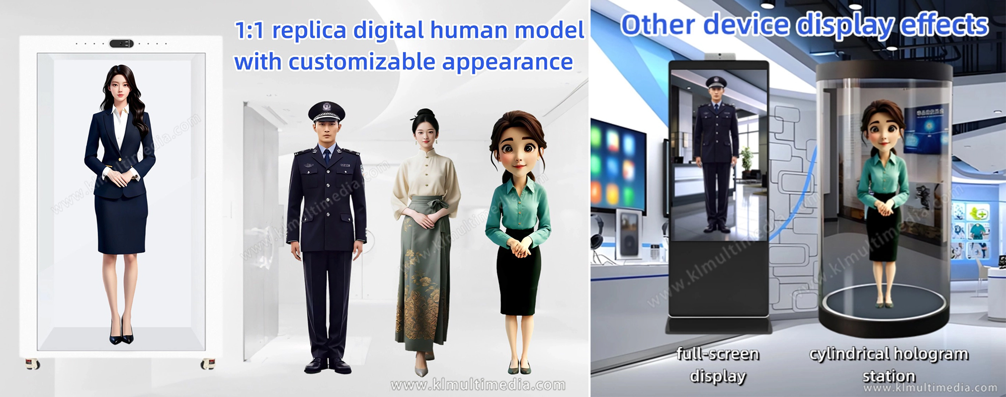 1:1 digital human model and other device display effects
